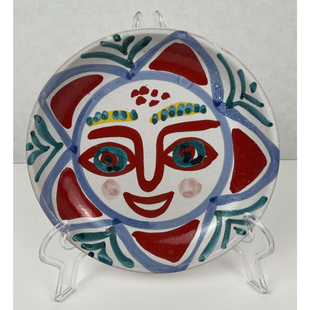 DeSimone Pasta Bowl Art Pottery Ceramic MCM Italian Handpainted 8.5 Inch Face 1